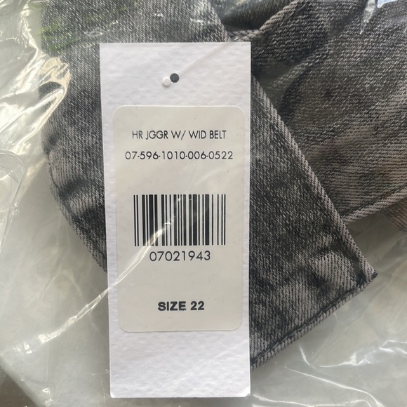 High Rise Tie Waist Denim Joggers | Fashion To Figure - Picture 9 of 9